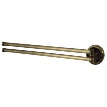 Bisk - Double Swivel Towel Rail Holder Bar Antique Brass Wall Mounted
