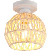 Norcks - Retro Ceiling Lamp Light Hemp Rope Braided Ceiling Light Modern Indoor Ceiling Light White For Kitchen Hallway