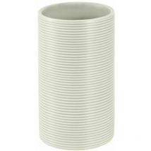 Spazzolino da denti da denti 'tubo a coste' di gres in grigio Ø6 x 10,5 cm