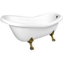 Polysan - retro Freestanding Bath 147x69,5x67,5cm, Bronze Legs, White