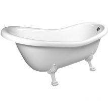 Polysan - retro Freestanding Bath 147x69,5x67,5cm, White Legs, Blanc