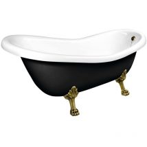 Polysan - retro Freestanding Bath 167,5x76x71cm Bronze Legs, Noir/Blanc