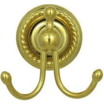 Handtuchhaken Messing Gold Retro Handtuchhalter für zwei Handtücher Wandhake Tuchhalter Garderobenhaken Kleiderhaken Nostalgie