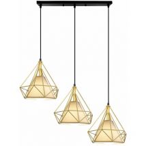 Axhup - Retro Lámpara colgante Vintage Iluminación de techo Iluminación E27 para comedor, Dormitorio, Café, Barra de Lectura Luz 25cm Dorada y Negro