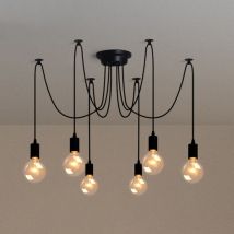 Stoex - Lámpara De Techo Retro Lámparas De Colgar Lustre Con 6 Brazo De Araña Para Bombilla E27 Cada Cable Longitud Ajustable De 1.5M Para Comedor