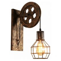 Retro Lampe Murale Industrielle E27 Applique Eclairage Conduite d'eau Luminaire Decor pour Cafe Restaurant Bronze