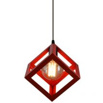 Axhup - Rétro Lustre Suspension Industrielle E27 Rouge Plafonnier Luminaire Salon Chambre