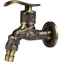 Retro Messing Wandmontierter Wasserhahn, G1/2' Outdoor Garten Wasserhahn, Antiker Messing Wasserhahn, Vintage Wandmontierter Wasserhahn, Antiker