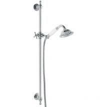 Retro Chrome Shower Bar Riser Rail Kit Column Wall Set