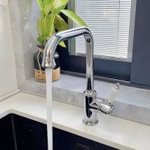 Sjqka - Retro-Premium-Kupfer-Küchenarmatur, ausgestattet mit Wabenbelüfter, mehrschichtige Galvanisierung, langlebig und elegant