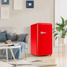 Tanant - Réfrigérateur rétro 91 l, hauteur 87 cm, Réfrigérateur basse consommation avec 3 clayettes en verre et bacs de rangement, 85 kWh/an,