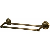 Bisk - Porte-serviettes Double Deco, Laiton Antique, Longueur 670 Mm
