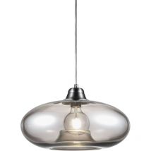 Lampada a sospensione retrò da soffitto ovale da soggiorno in vetro lampada a sospensione color fumo Nino luci 3004012
