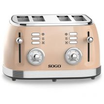 Beiger Retro-toaster 1500w Für 4 Scheiben, 33 X 29 X 18,5 Cm