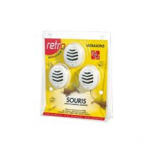 Acto - Lot de 3 répulsifs ultrasons souris insectes rampants 135m2 - Retro - rus2