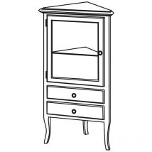 Sapho - retro Unité de rangement de coin 60x120x47cm, blanc gauche/ancien