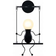 Norcks - Retro Wall Sconce Creative Wall Light Modern Metal Wall Lamp For Living Room Bedroom Children Room Black