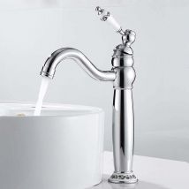 Petites Ecrevisses - Retro Wasserhahn Bad Waschtischarmatur Hoch 360°schwenkbar Mischbatterie Badarmatur Aus Messing Für Badezimmer Chrom