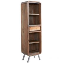Verty Furniture - Retro Wood & Metal Slim Bookcase - Two-Tone