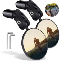Rétroviseur Vélo,2PCS Rétroviseur de Vélo Miroir Convexe 360° Réglable, Retroviseur Trotinette Electrique, Réglable Rotatif Guidon Monté hd