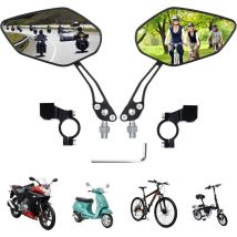 Retroviseur Velo,Retroviseur Trotinette Electrique,Retroviseur Velo Route,Retroviseur Velo Electrique,Convient véhicules électriques (paire noire)