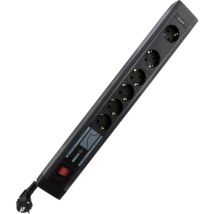0015603513 Multipresa con interruttore 6 scomparti Nero Schuko 1 pz. - REV