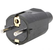 REV - 0512091777 Fiche électrique mâle avec terre caoutchouc 250 v noir IP20 D393962