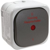 Rev AquaTop Heizung Hauptschalter Feuchtraum IP44 Aufputz grau Notschalter