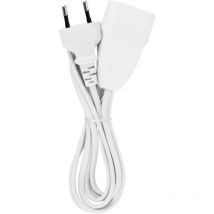 00128010 Strom Verlängerungskabel 2.5 a Weiß 2 m H03VV-F 2X 0,75 mm² - REV
