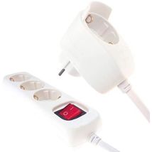 Rev - Multiprise 3+1 Voies Avec Interrupteur Blanc 2m Power Split