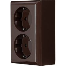 Rev 0510076777 Doppia Presa Con Telaio E Inserto, Marrone, 2-fach