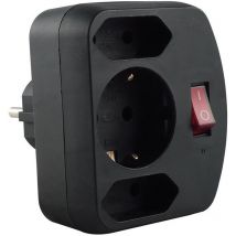REV - Ritter combi adapter - 2+1 fold - 3500 w - 250 v - Noir - 16 a - 115 x 75 x 55 mm (00135171)