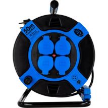 Rev Kabeltrommel 50 m schwarz, H05VV-F 3X1,5 Kabeltrommel