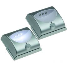 REV Ritter LED Treppenstufen Beleuchtung im 2er Pack, batteriebetrieben mit Bewegungsmelder