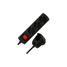 REV - Ritter socket outlet 3+1-fold 5m + switch black (0012395514 sw)