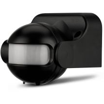 Sensore di Movimento REV 180 Gradi Nero – Portata 12 metri – Potenza 1000W – IP44 – Montaggio a parete o soffitto