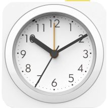 Horloge à quartz blanc – Réveil Techno Line – 8 cm x 8 cm x 3.8 cm – Alarme avec fonction snooze