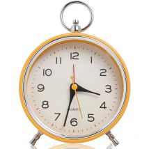 Réveil analogique pour chambre à coucher Pas de tic-tac avec veilleuse Snooze Réveil rétro rond de 4,3''