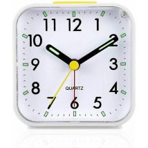 Linduxe - Réveil analogique silencieux sans tictac, réveil en douceur, bips sonores, augmentation du volume, fonctions de répétition et d'éclairage à