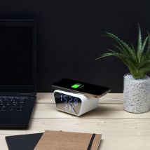 Réveil lumineux – Chargeur induction 10W – Alimentation électrique, Largeur, Longueur, Couleur de la lumière, Hauteur, Poids – BE MIX