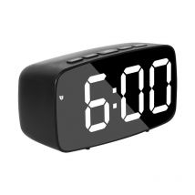 Feiyue - Réveil électronique numérique à led, moniteur de voyage silencieux en abs, blanc