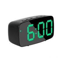 Réveil électronique numérique à LED, moniteur de voyage silencieux en ABS, vert