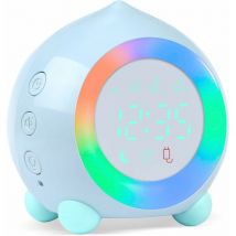 Réveil Enfant Lumineux led Numerique Lampe Réveil Veilleuse Fille Garçons Jour Nuit Enfant Volume Réglable Snooze Réveil en usb Charge-Bleu Fei Yu