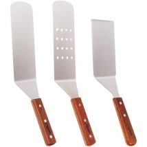 Lot de spatules en acier inoxydable kit dustensiles de grille de cuisson, spatule de cuisine lisse, spatule de cuisine perforée, spatule à tourner et