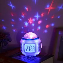 Gotrays - Reveil Enfant Veilleuse Musicale et Lumineuse Projecteur Ciel Etoile Projection Cadeaux de Noël Cadeaux d'anniversaire pour Garçons Filles