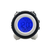 Aafgvc - Réveil intelligent en métal à double cloche, lampe de chevet, réveil électronique pour enfant, horloge lumineuse pour enfant, capteur de lum