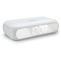 Réveil miroir avec chargeur induction 10W - blanc