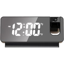 Lifcausal - Réveil numérique à projection led, horloge de table, horloge de chevet, minuterie de sommeil, grande horloge de plafond avec affichage de