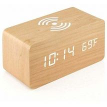 Tigrezy - Reveil Numerique Avec Chargeur Sans Fil Led Reveil De Bureau Affichage De La Temperature