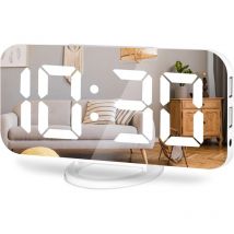 Réveil numérique, grand écran miroir led